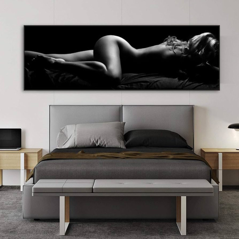 Druck auf Leinwand, modernes Akt-Kunst-Poster, sexy schlafende Frauen,  Leinwandgemälde, schwarz-weiße Körperkunst, Bilder für Wohnzimmer,  x   cm,