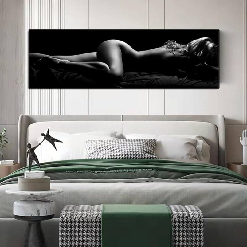 Modernes Akt-Kunst-Poster, Druck, Schwarz-Weiß-Körperkunst, sexy Frauen,  Leinwandgemälde, Schlafzimmer, Wanddekoration für Wohnzimmer,  x  cm,